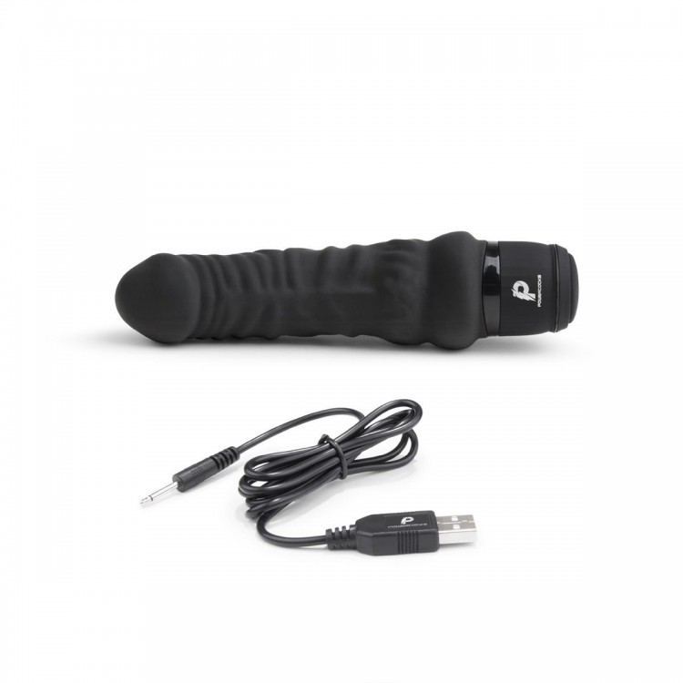 Черный вибратор-реалистик 6 Realistic Vibrator - 17 см.