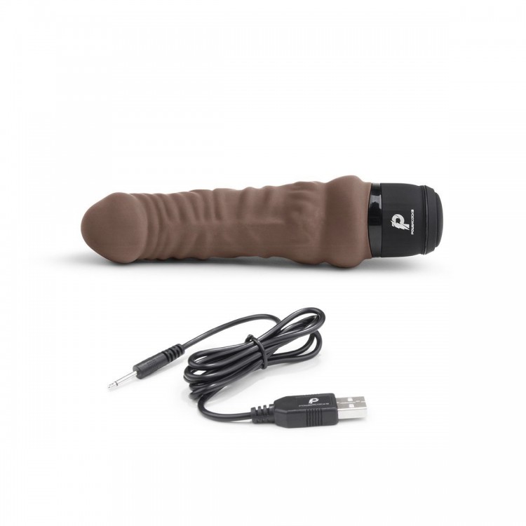 Коричневый вибратор-реалистик 6 Realistic Vibrator - 17 см.