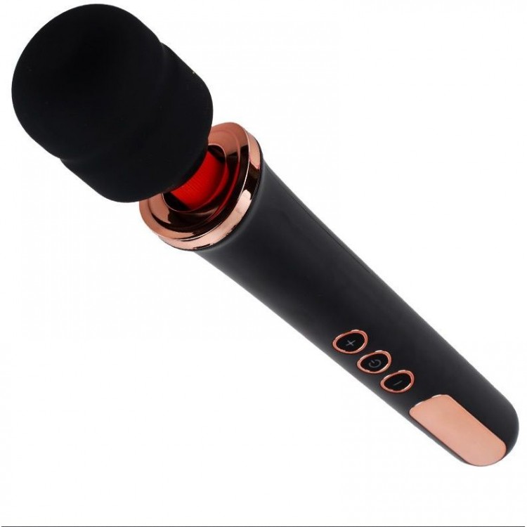 Черный жезловый вибратор Wand Vander - 33,5 см.