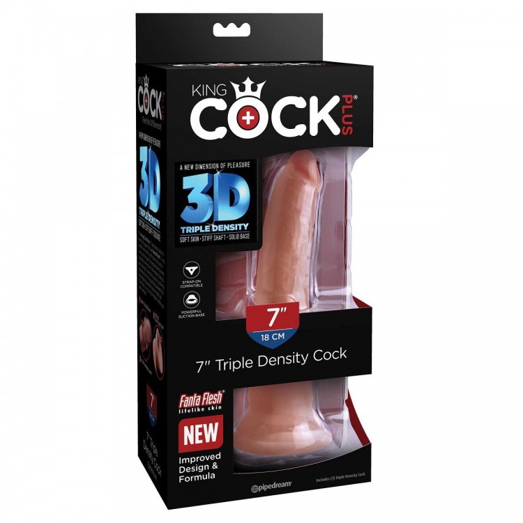 Кофейный фаллоимитатор на присоске 7" Triple Density Cock - 21 см.