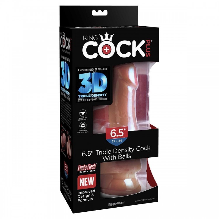 Кофейный фаллоимитатор на присоске 6,5" Triple Density Cock - 20,3 см.