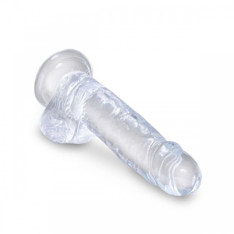 Прозрачный фаллоимитатор 7" Cock with Balls - 20,3 см.