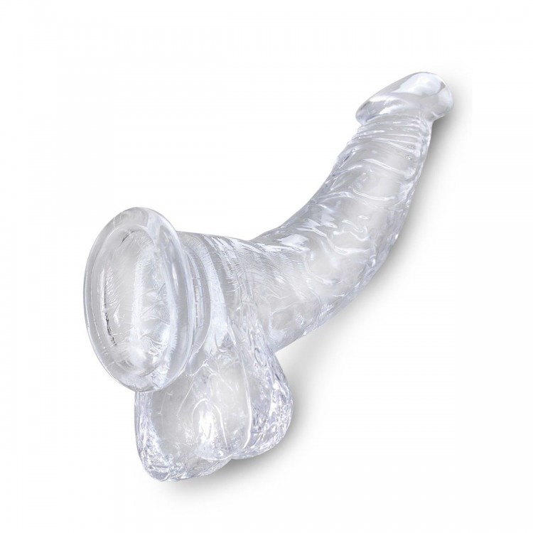 Прозрачный фаллоимитатор 7.5" Cock with Balls - 21,6 см.