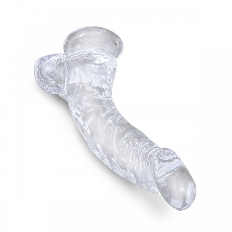 Прозрачный фаллоимитатор 7.5" Cock with Balls - 21,6 см.