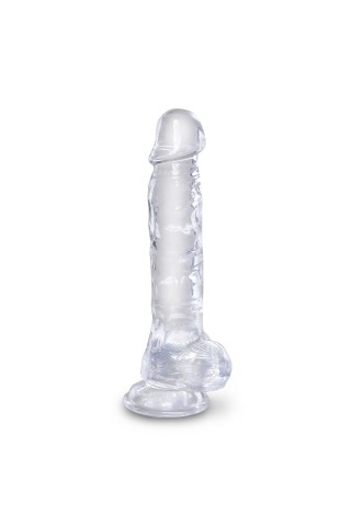 Прозрачный фаллоимитатор 8" Cock with Balls - 22,2 см.