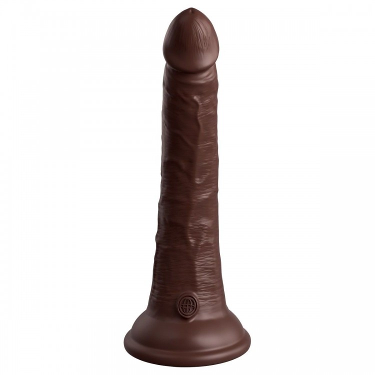 Коричневый фаллоимитатор 7" Silicone Dual Density Cock - 21 см.