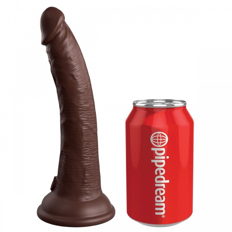 Коричневый фаллоимитатор 7" Silicone Dual Density Cock - 21 см.
