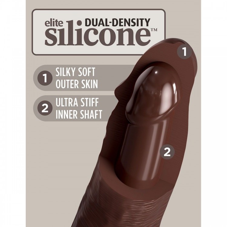 Коричневый фаллоимитатор 7" Silicone Dual Density Cock - 21 см.
