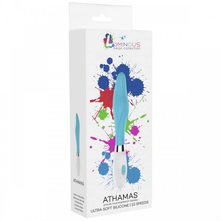 Бирюзовый фигурный вибратор Athamas - 22,7 см.