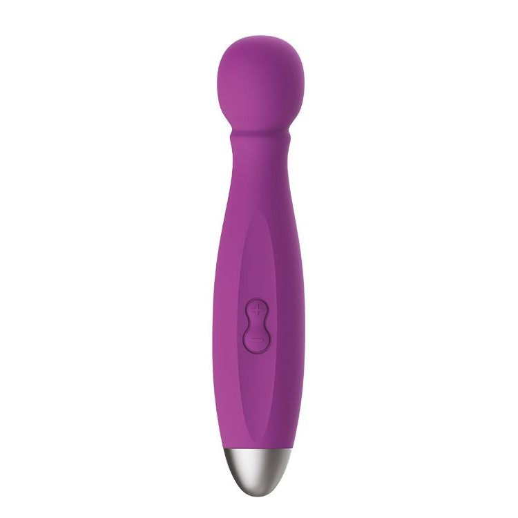 Фиолетовый вибратор с 3 насадками Queenpin - 15 см.