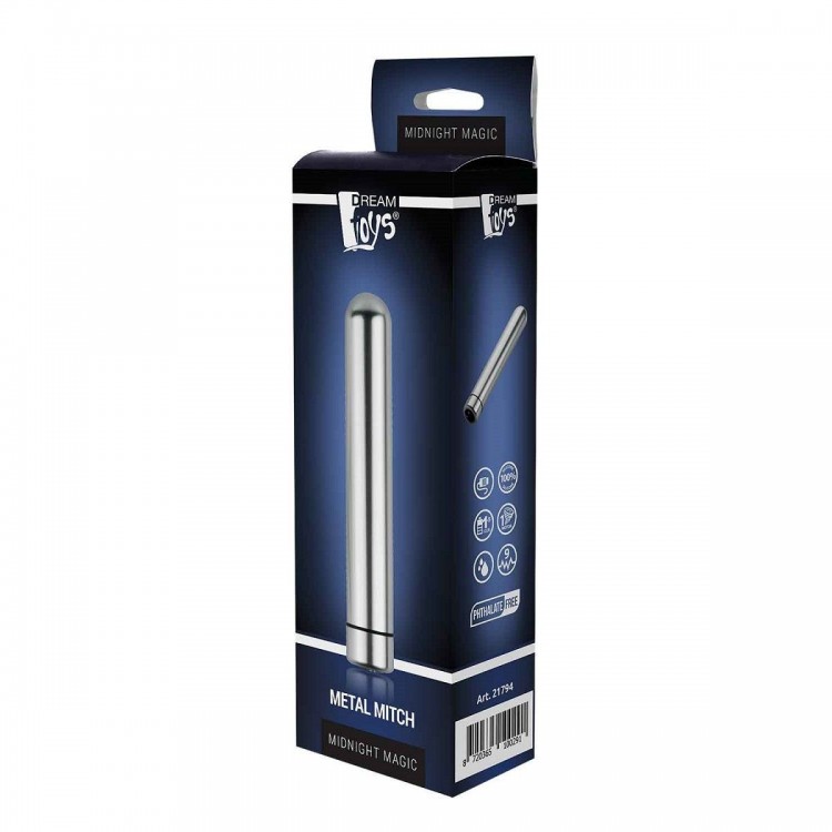 Металлический мини-вибратор Metal Mitch - 11,4 см.