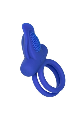 Синее перезаряжаемое эрекционное кольцо Silicone Rechargeable Dual Pleaser Enhancer