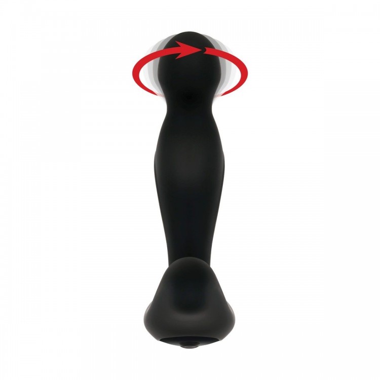 Черный вибростимулятор простаты Adam s Rotating P-spot Massager - 14,2 см.