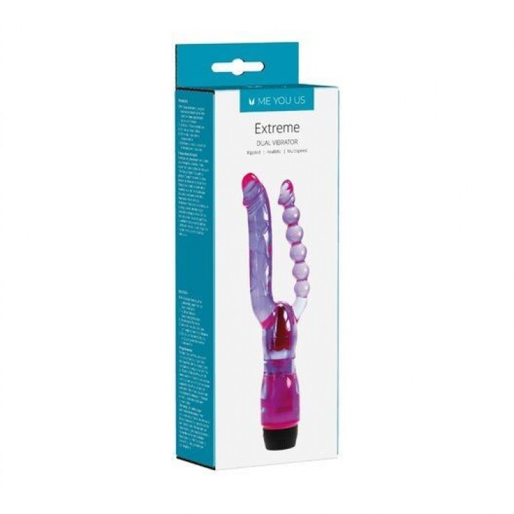 Фиолетовый анально-вагинальный вибратор Extreme Dual Vibrator - 25 см. Фиолетовый анально-вагинальный вибратор Extreme Dual Vibrator - 25 см.