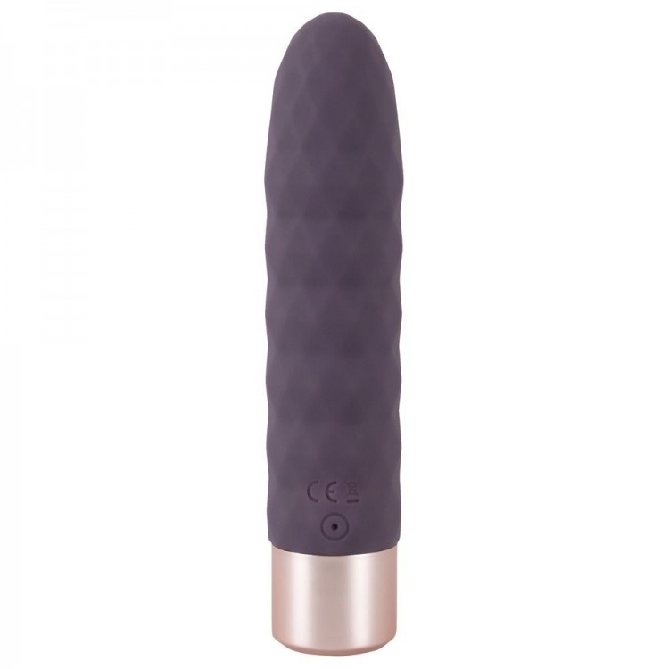 Фиолетовый мини-вибратор Elegant Diamond Vibe - 15 см.