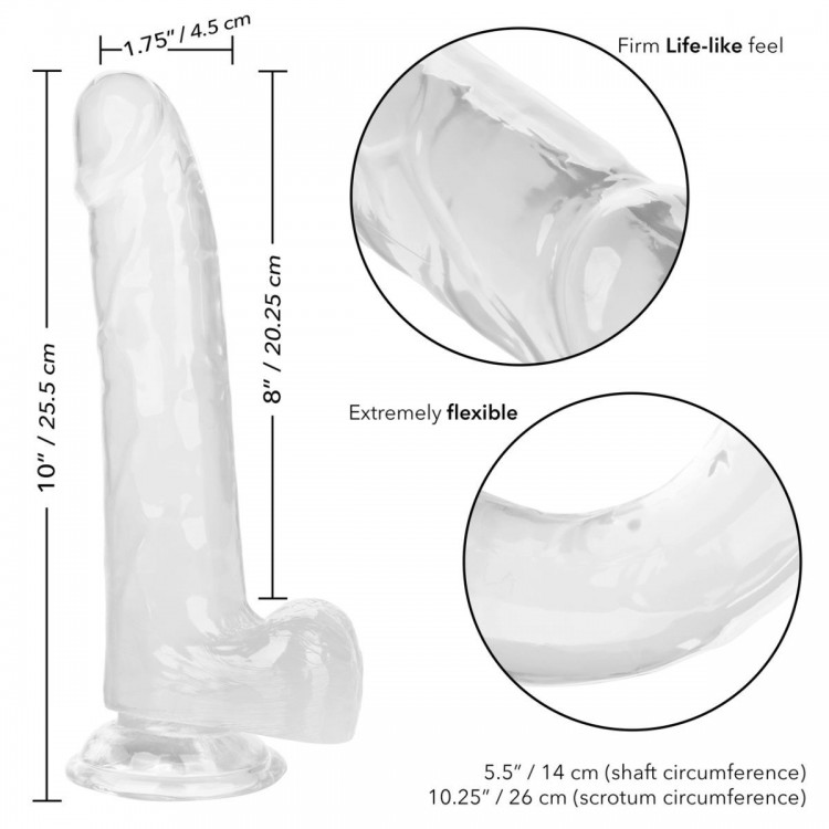 Прозрачный фаллоимитатор Size Queen 8" - 25,5 см.