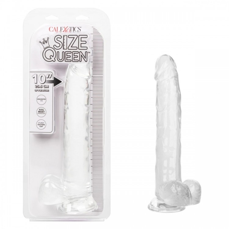 Прозрачный фаллоимитатор-гигант Size Queen 10" - 30,5 см.