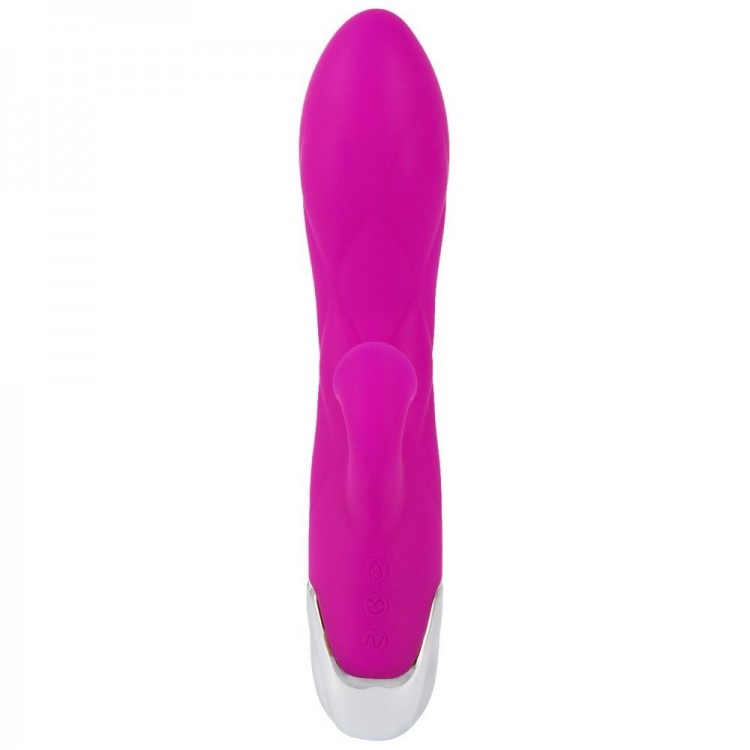 Лиловый вибратор-кролик Super Soft Silicone Sucking Vibrator - 20 см.