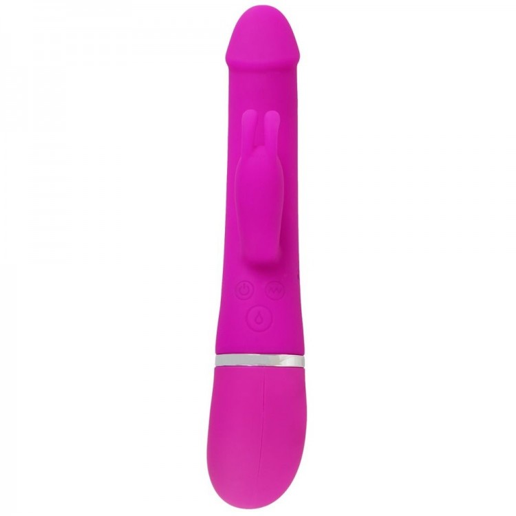 Лиловый вибратор-кролик с функцией сквирта Cumshot Rabbit Vibrator - 24 см.