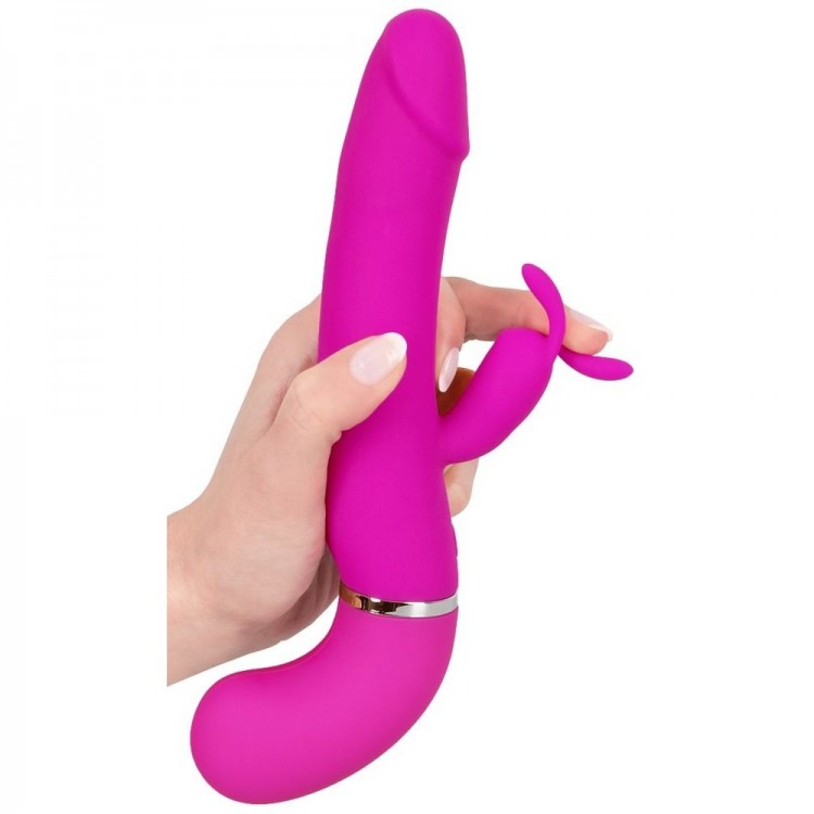 Лиловый вибратор-кролик с функцией сквирта Cumshot Rabbit Vibrator - 24 см.