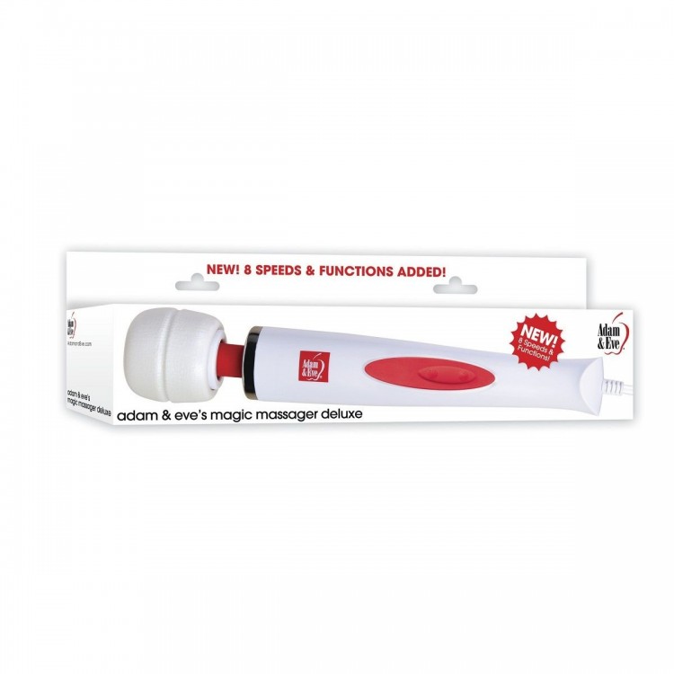 Белый проводной жезловый вибратор Magic Massager Deluxe