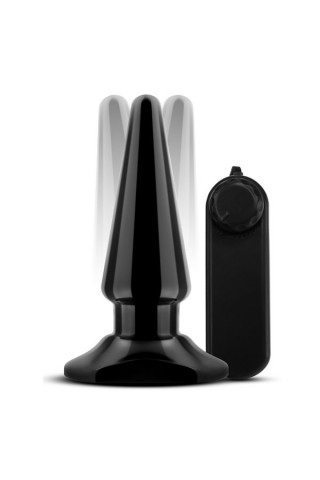 Черная анальная пробка с вибрацией Basic Vibrating Anal Pleaser - 10,2 см.