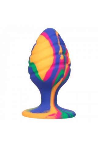 Яркая анальная пробка Cheeky Large Swirl Tie-Dye Plug - 9 см.