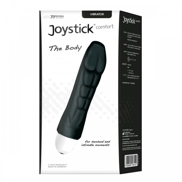 Чёрный вибратор Joystick The Body Comfort - 17 см.