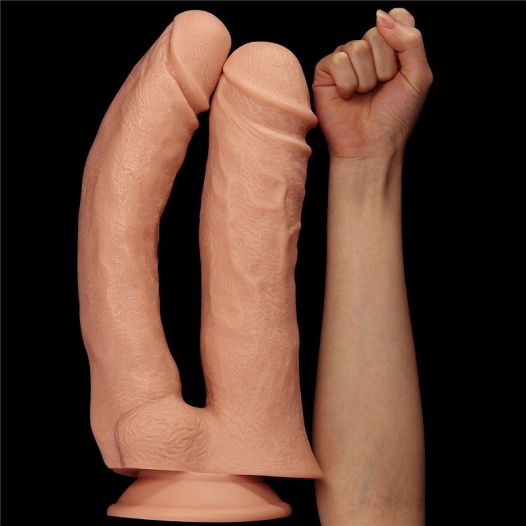 Телесный двойной фаллоимитатор Mega Double dildo - 33 см. Телесный двойной фаллоимитатор Mega Double dildo - 33 см.