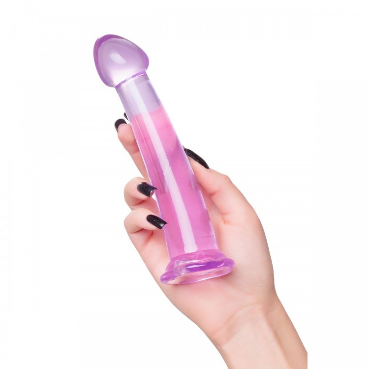 Фиолетовый фаллоимитатор Jelly Dildo M - 18 см.