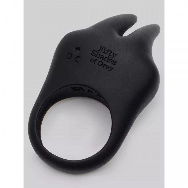 Черное эрекционное виброкольцо Sensation Rechargeable Vibrating Rabbit Love Ring