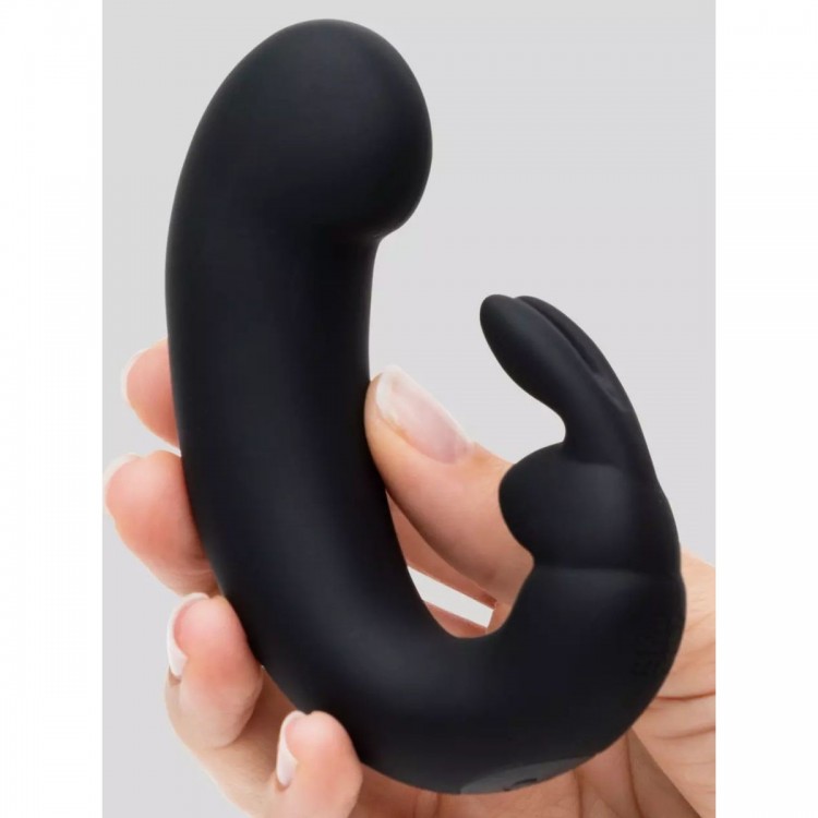 Черный мини-вибратор кролик Sensation Rechargeable G-Spot Rabbit Vibrator - 11,4 см.