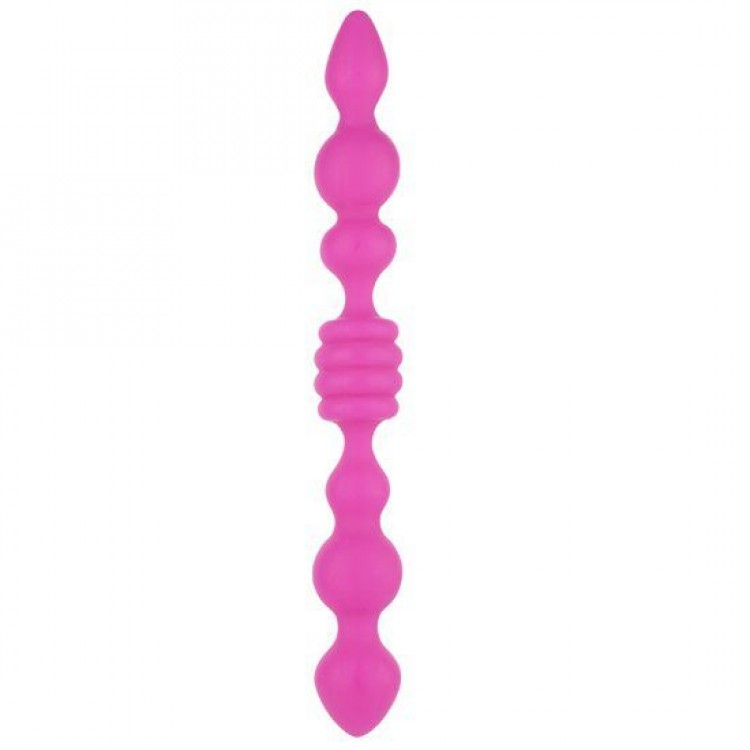 Розовый анальный стимулятор Lovely Juicer Double Ended Butt Plug - 25,4 см.