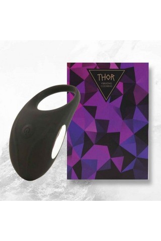 Черное эрекционное виброкольцо Thor Cockring