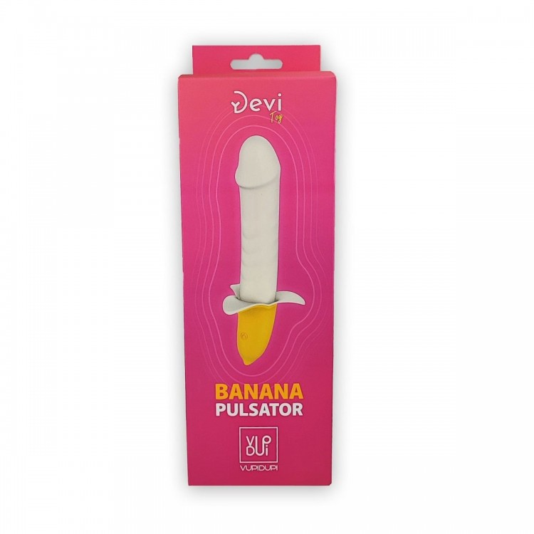 Мощный пульсатор в форме банана Banana Pulsator - 19,5 см.