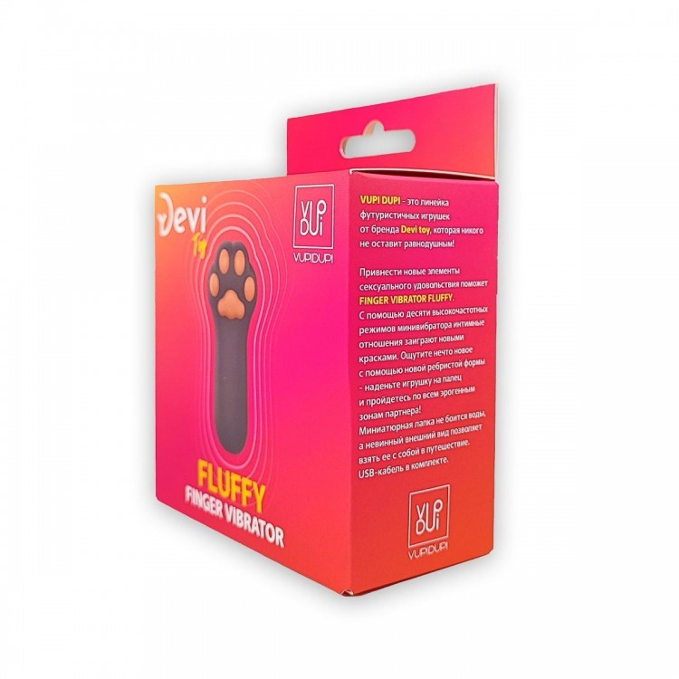 Насадка на палец в форме лапки Finger Vibrator Fluffy