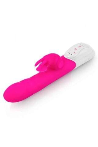 Розовый вибромассажер с клиторальной стимуляцией Clitoral Suction Rabbit - 24,5 см.