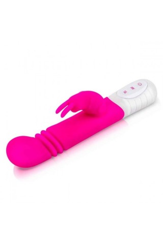 Розовый массажер для G-точки Slim Shaft thrusting G-spot Rabbit - 23 см.