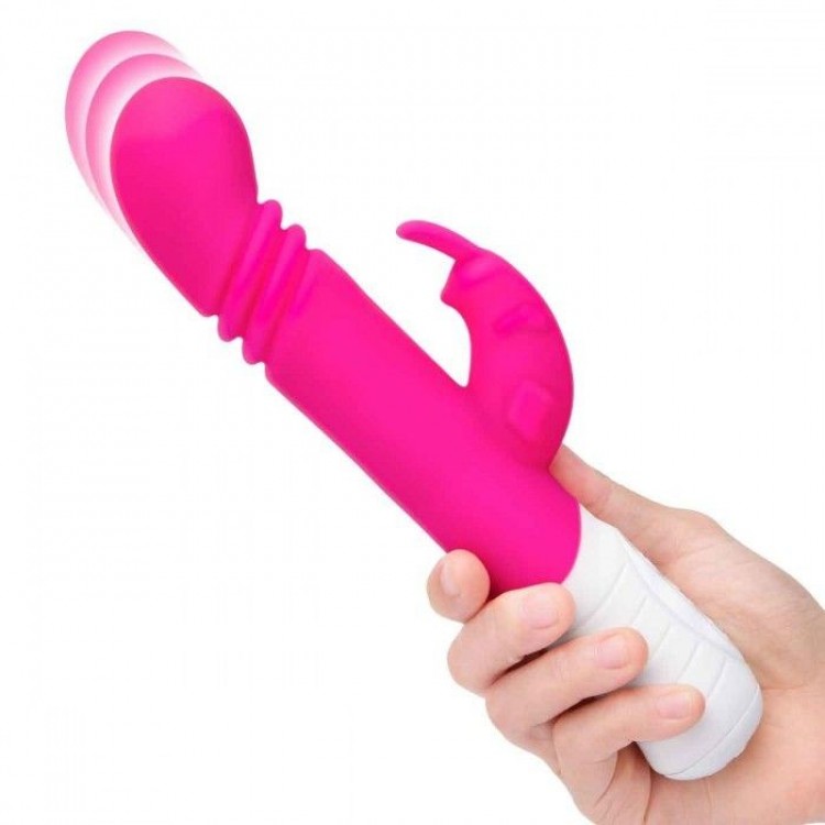 Розовый массажер для G-точки Slim Shaft thrusting G-spot Rabbit - 23 см.