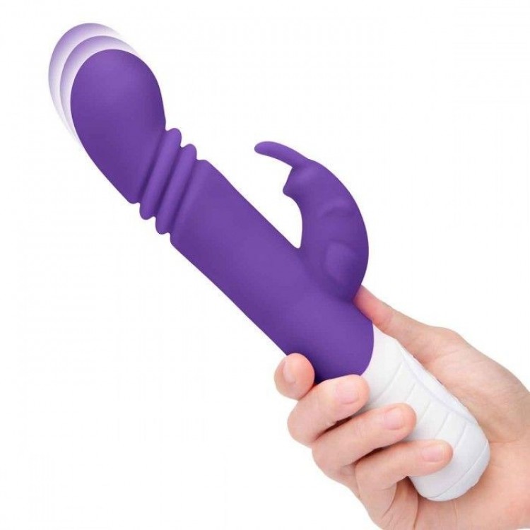 Фиолетовый массажер для G-точки Slim Shaft thrusting G-spot Rabbit - 23 см.