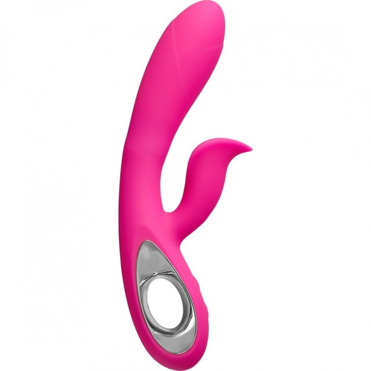 Розовый вибратор-кролик Mrs. Jia - 20 см.
