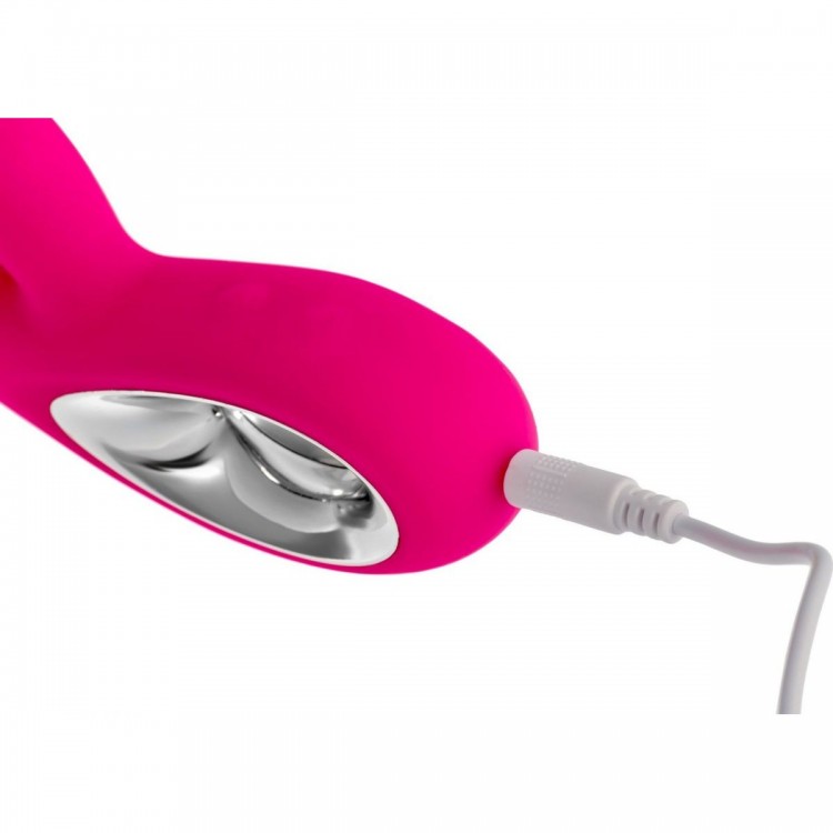 Розовый вибратор-кролик Mrs. Jia - 20 см.