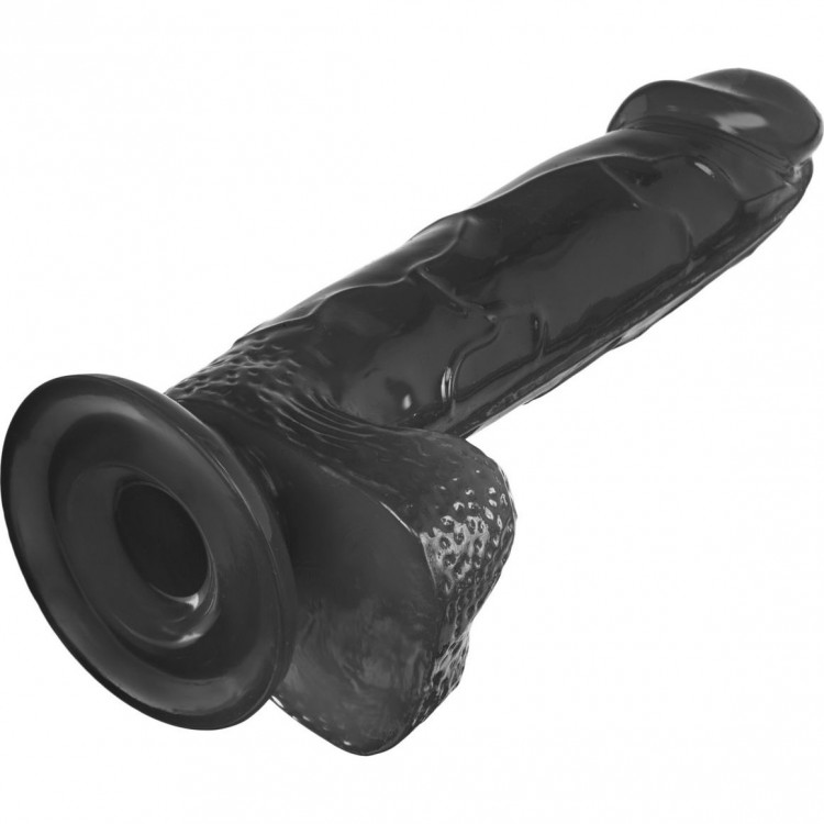 Черный реалистичный фаллоимитатор Mr. Bold XL - 22 см.