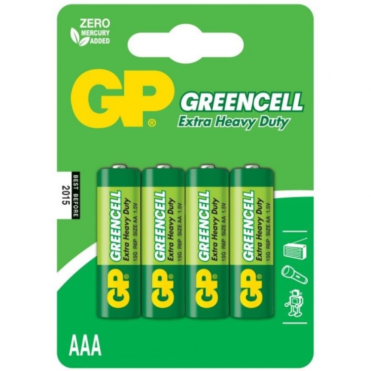 Батарейки солевые GP GreenCell AAA/R03G - 4 шт.