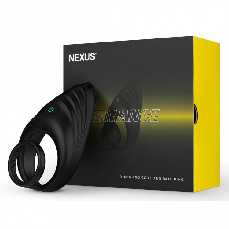 Черное эрекционное виброкольцо Nexus Enhance