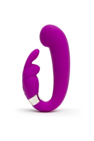 Лиловый вибратор Mini G-Spot Curve Vibe с клиторальным зайчиком