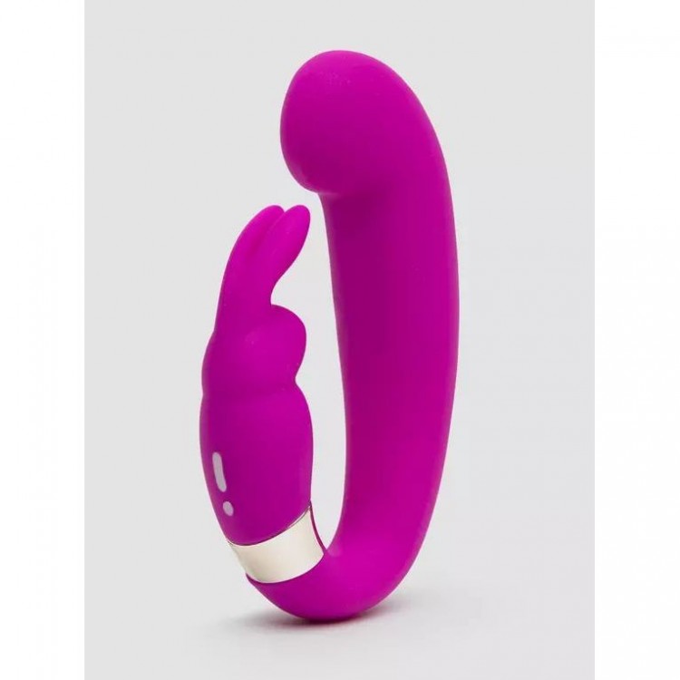 Лиловый вибратор Mini G-Spot Curve Vibe с клиторальным зайчиком