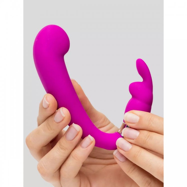 Лиловый вибратор Mini G-Spot Curve Vibe с клиторальным зайчиком