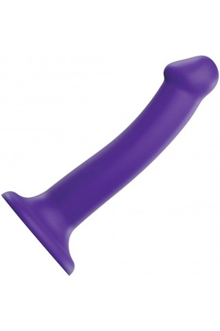 Фиолетовый фаллоимитатор-насадка Strap-On-Me Dildo Dual Density size M - 18 см.