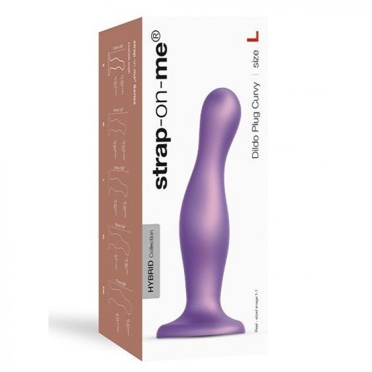 Фиолетовая насадка Strap-On-Me Dildo Plug Curvy size L